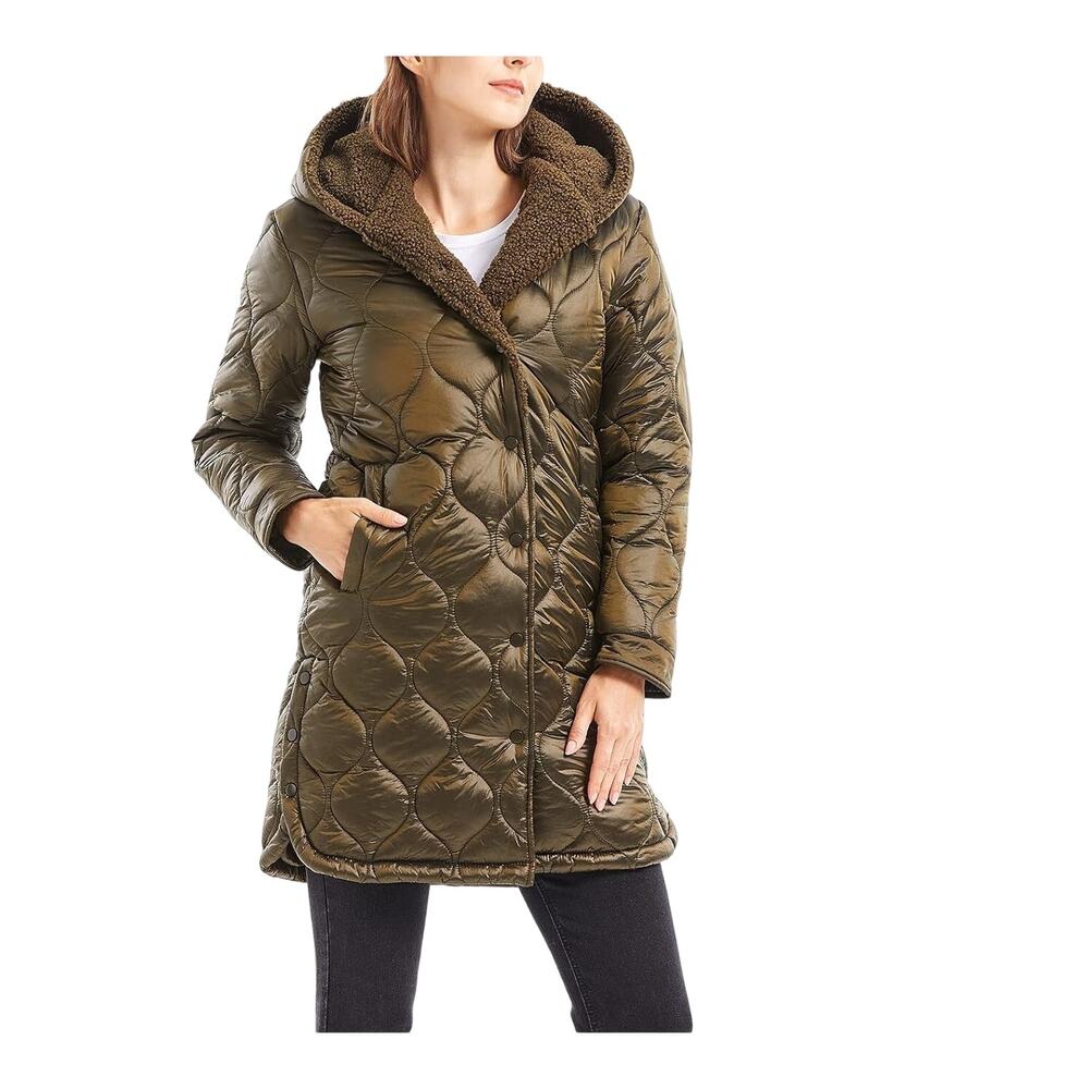 GRAN ORIENTE Winter Puffer Outerwear/Faux Fur Lining Hooded Faux Down Jacket M